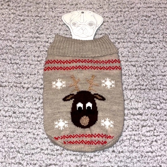 NWT H&M Dog Reindeer Holiday Turtleneck Sweater, Size S-12 - Picture 1 of 4